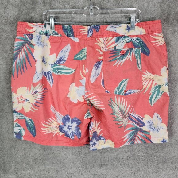 Mens Coral Goodfellow & Co Tropical Hawaiian Floral Swim Trunks Shorts Size XL - Picture 7 of 12